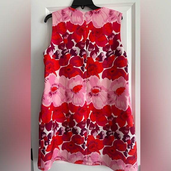 Floral Sleeveless Dress Red and Pink pockets Dopamine - Picture 3 of 7